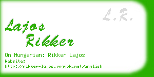 lajos rikker business card